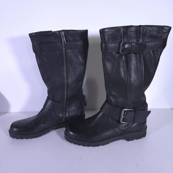 Gentle Souls by Kenneth Cole Buckled Up Size 5.5 Leather Knee High Moto Boot - Picture 2 of 7